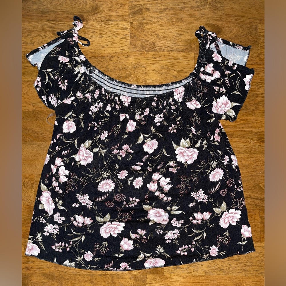 Off the shoulder floral blouse